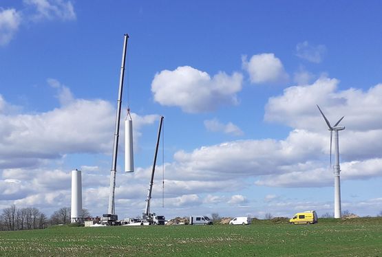 3. April 2023: Abbau der Windräder auf der Nordhöhe in Süderschmedeby